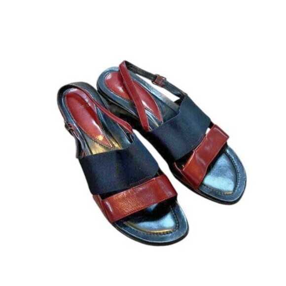 Dansko Diandra Wedge Sandal Red Black Slingback Women's Size 40 - 9.5-10 Comfort - Picture 2 of 10